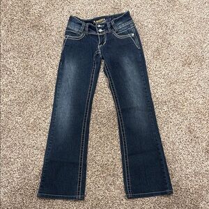 Angels Jeans Dark Blue Boot Cut Denim Low Rise Junior Size 1